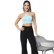 KOTTY المرأة العادية طول جيت أسود بنطلون سادة